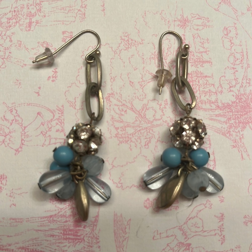 Crystal Ball Assorted Beads Dangle Earrings